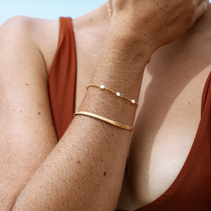 Herringbone Bracelet - Lana-Gold-The Livary