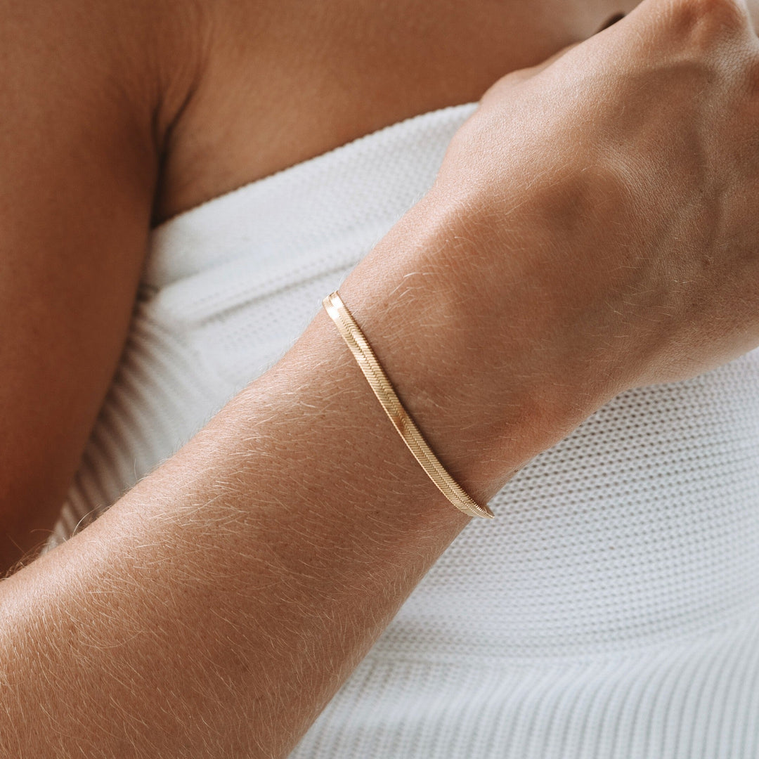Herringbone Bracelet - Lana-Gold-The Livary