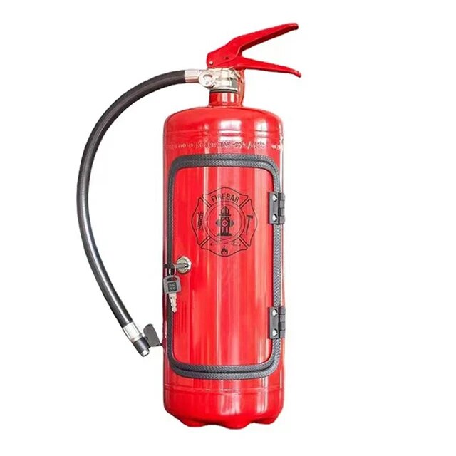 Hidden bottle storage in the shape of a fire extinguisher – BlazeVault-Red-State of Style