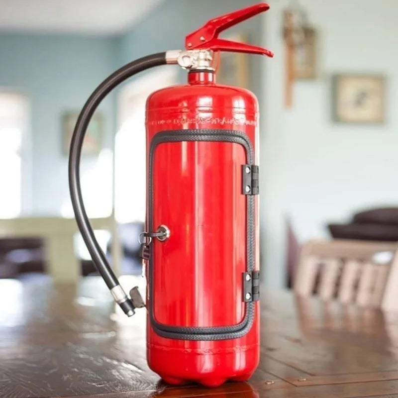 Hidden bottle storage in the shape of a fire extinguisher – BlazeVault-Red-State of Style