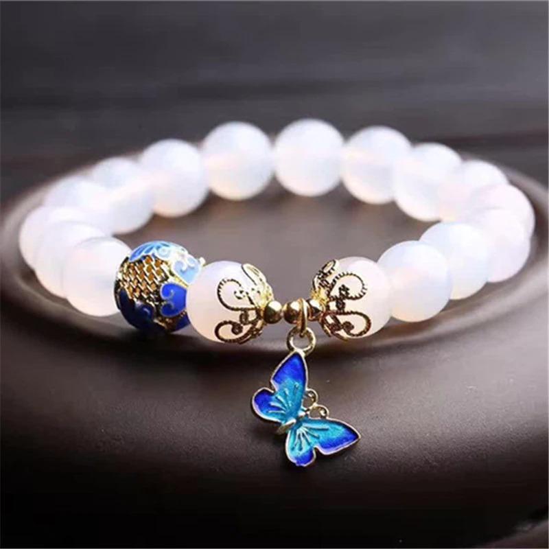 Butterfly White Agate Bracelet – Evelina-The Livary