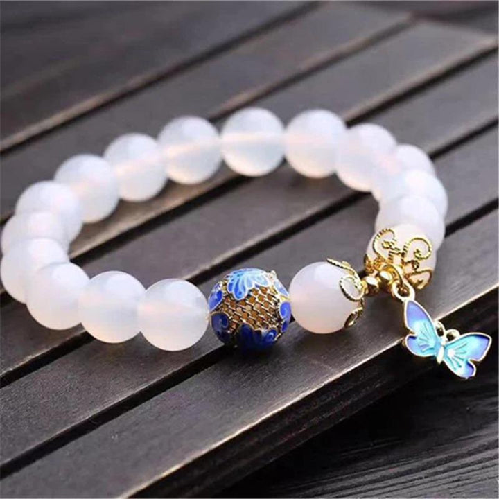 Butterfly White Agate Bracelet – Evelina-The Livary