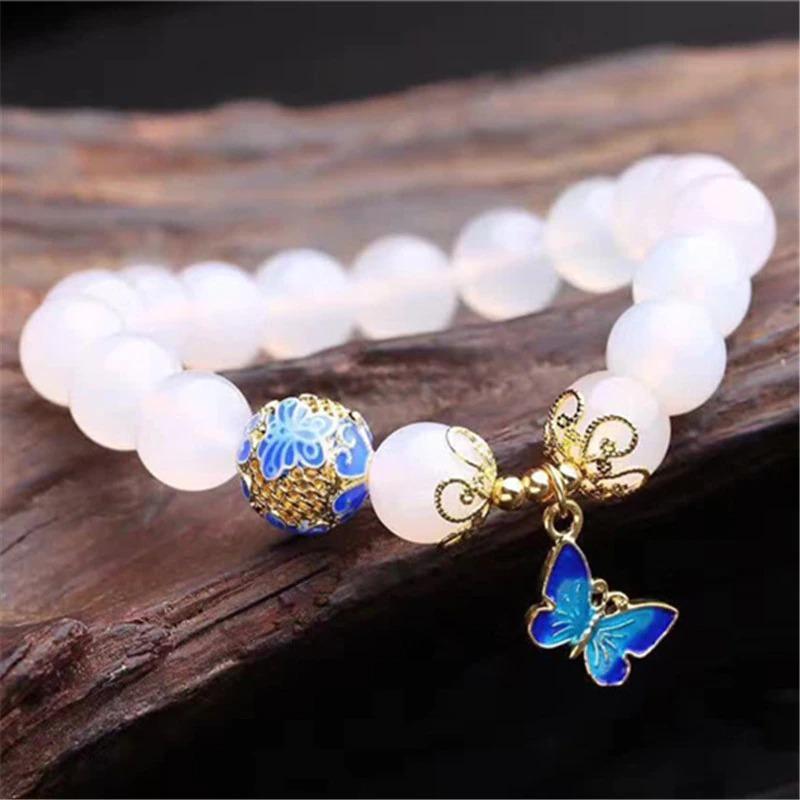 Butterfly White Agate Bracelet – Evelina-The Livary