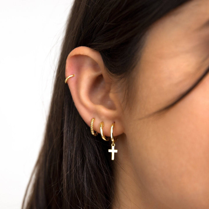 Earrings with Cross Pendant - Aurelia-Gold-The Livary
