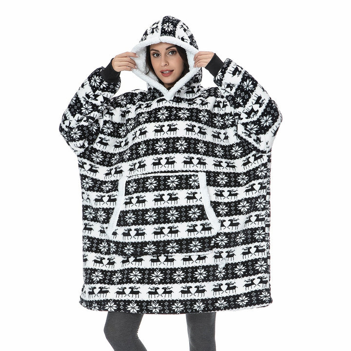 Hoodie & Blanket | Wonderful combination of a soft hoodie and a comfortable blanket in one!-Washed Pink & White-State of Style