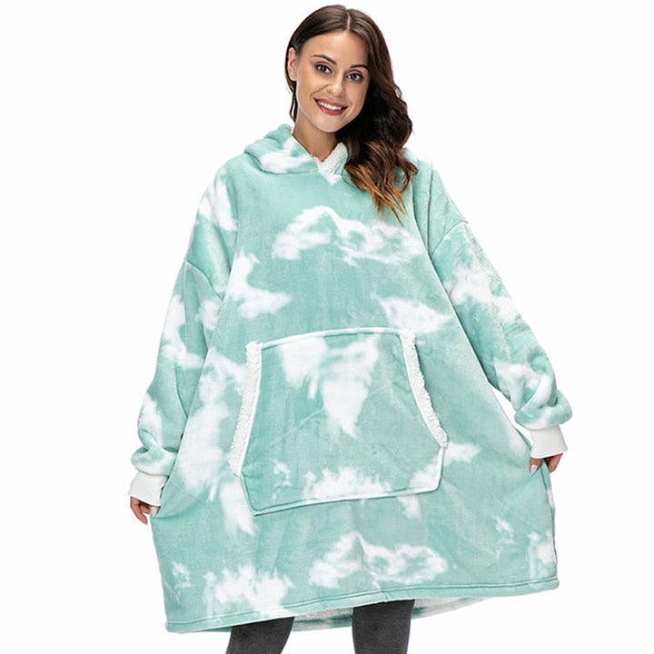 Hoodie & Blanket | Wonderful combination of a soft hoodie and a comfortable blanket in one!-Washed Pink & White-State of Style