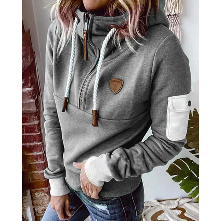 Casual Hoodie in Solid Colour - Luna-Grey-S-The Livary