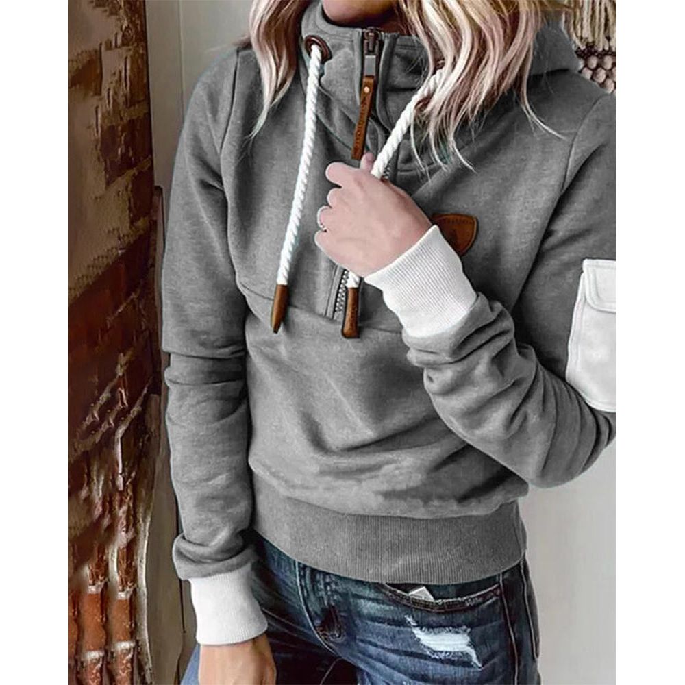 Casual Hoodie in Solid Colour - Luna-Green-S-The Livary