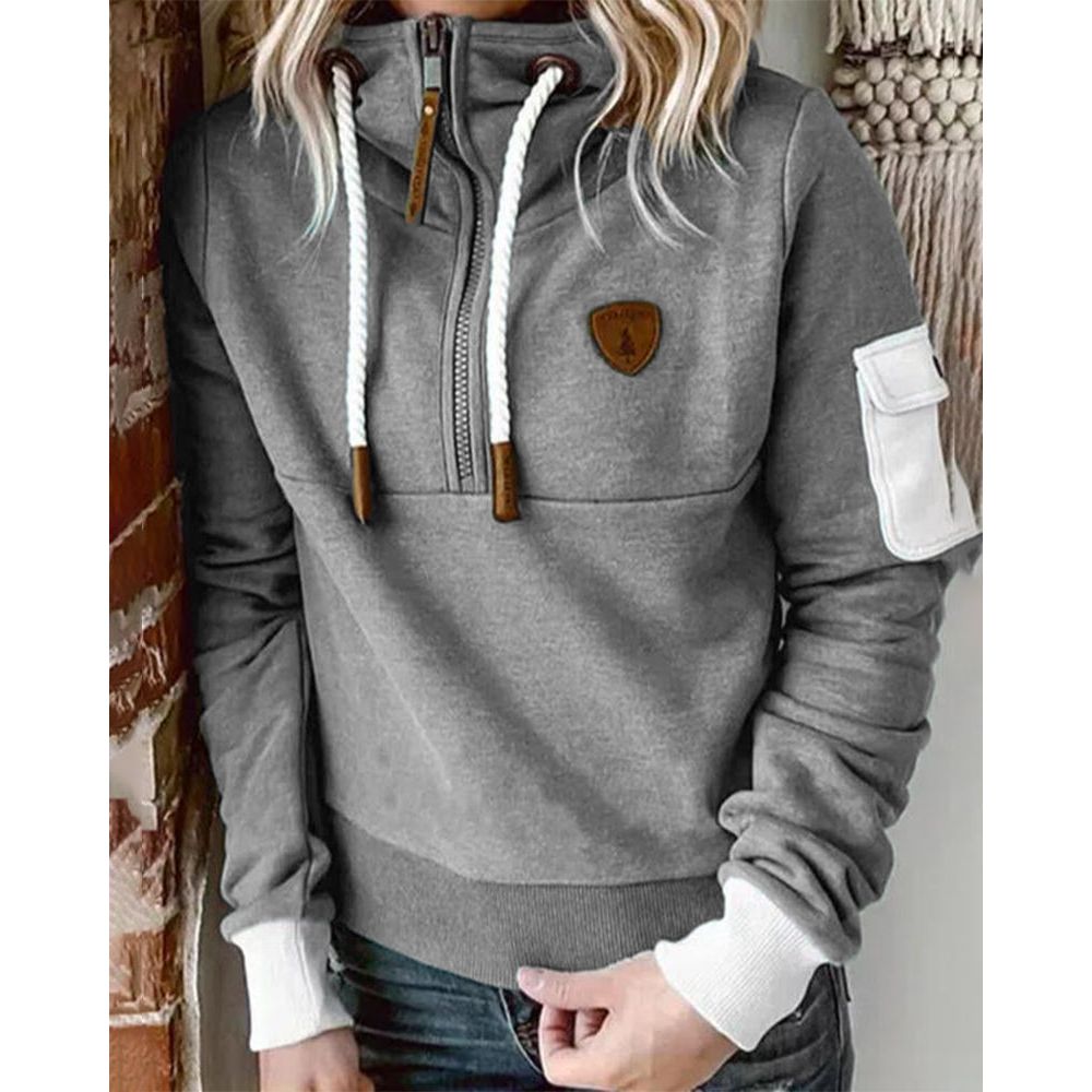 Casual Hoodie in Solid Colour - Luna-Green-S-The Livary