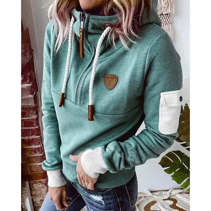 Casual Hoodie in Solid Colour - Luna-Green-S-The Livary