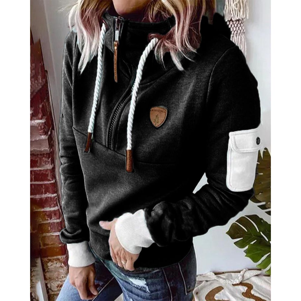 Casual Hoodie in Solid Colour - Luna-Black-S-The Livary