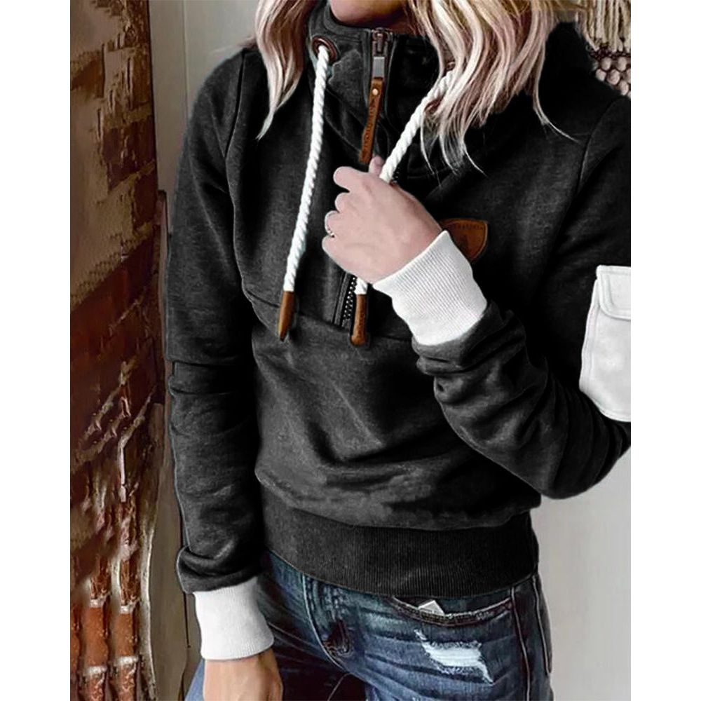 Casual Hoodie in Solid Colour - Luna-Green-S-The Livary