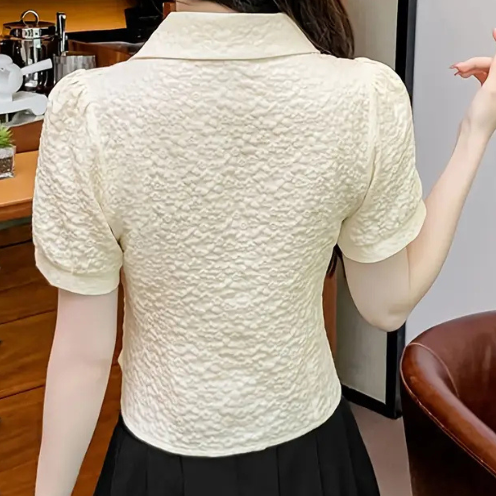 Classic Beige Summer T-shirt for Women - Lina-XS-The Livary