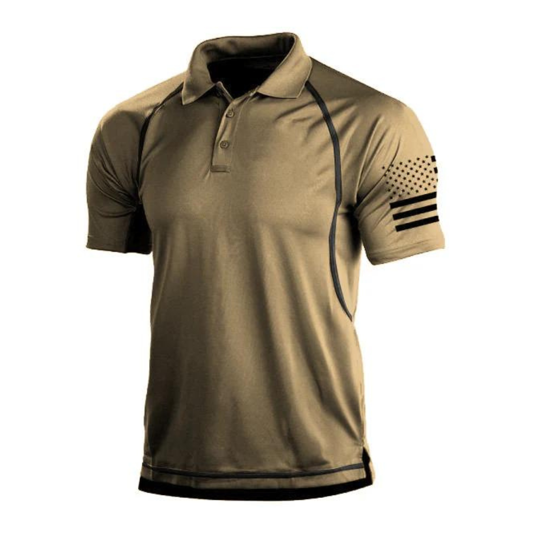 Quick-drying outdoor polo shirt for men – TrailCore Polo-Khaki-S-The Livary
