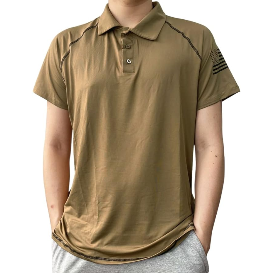Quick-drying outdoor polo shirt for men – TrailCore Polo-Khaki-S-The Livary