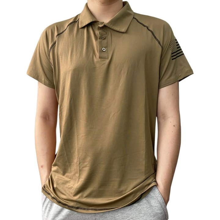 Quick-drying outdoor polo shirt for men – TrailCore Polo-Khaki-S-The Livary
