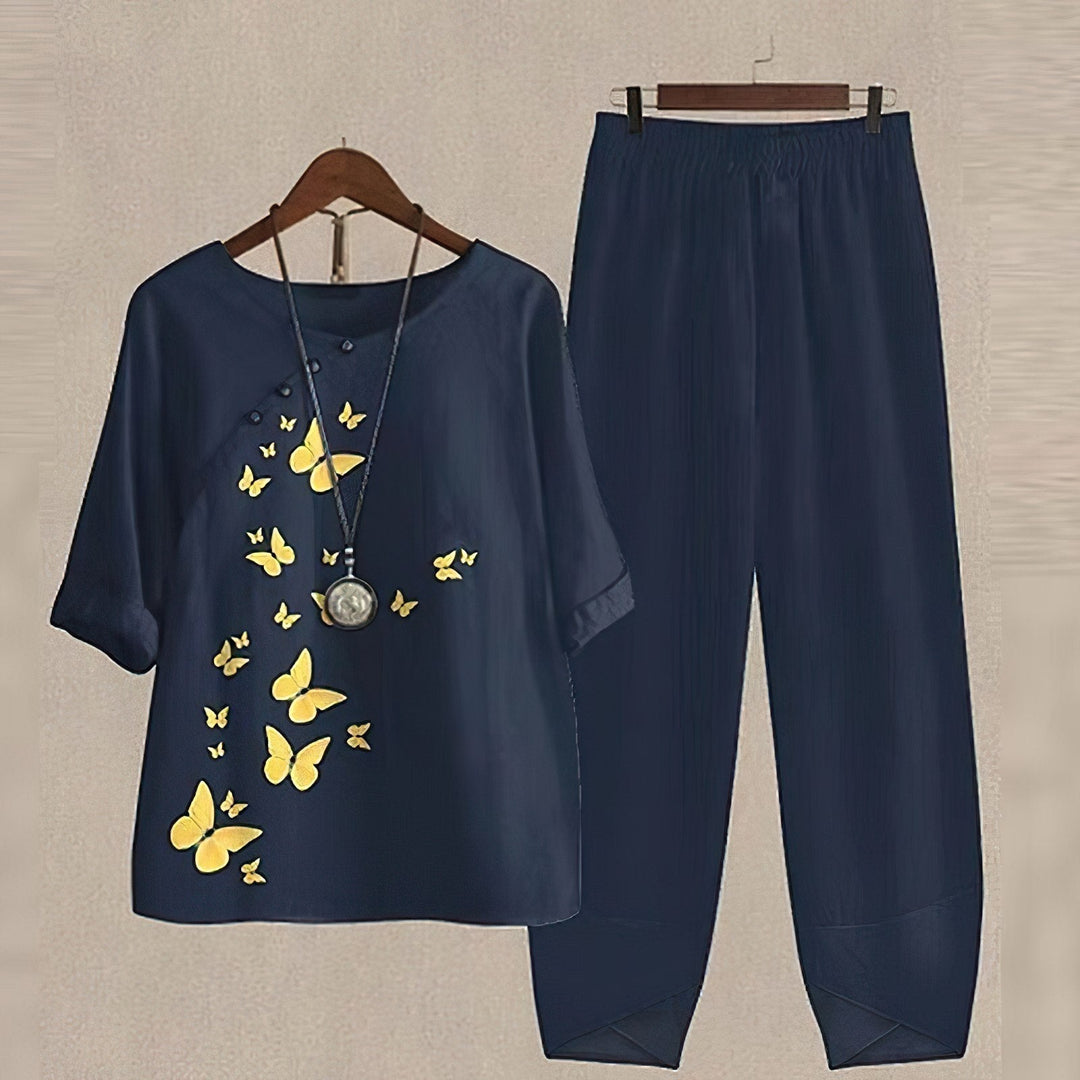 Trendy 2-Piece Spring and Summer Set - LenaDuo-Dark blue-S-The Livary