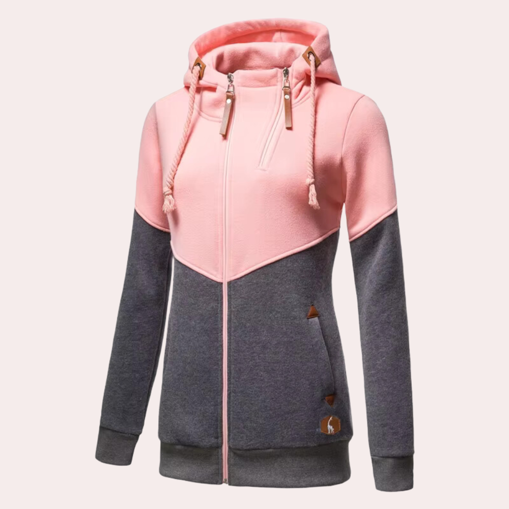 Sporty Women's Jacket with Zip - Nora-Blue-XS-The Livary