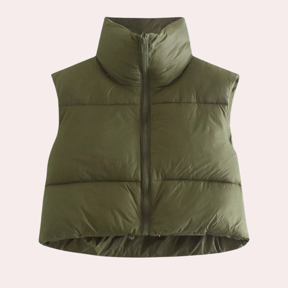 Quilted Short Women's Bodywarmer - Liora-Green-XS-The Livary