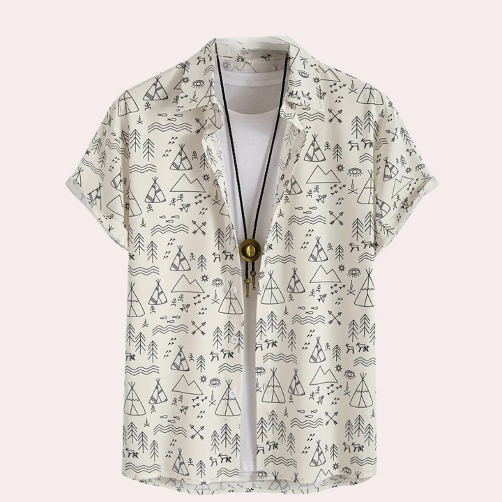 Casual Shirt with Print for Men - Emilio-S-The Livary
