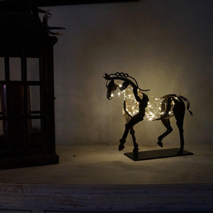 Handmade Horse Figurine – Ferro-With lights-The Livary
