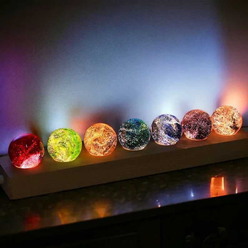 Glowing Cosmic Crystals - AstroGlow Orbs-Rectangle-The Livary