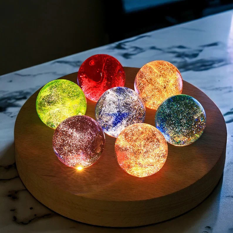 Glowing Cosmic Crystals - AstroGlow Orbs-Rectangle-The Livary