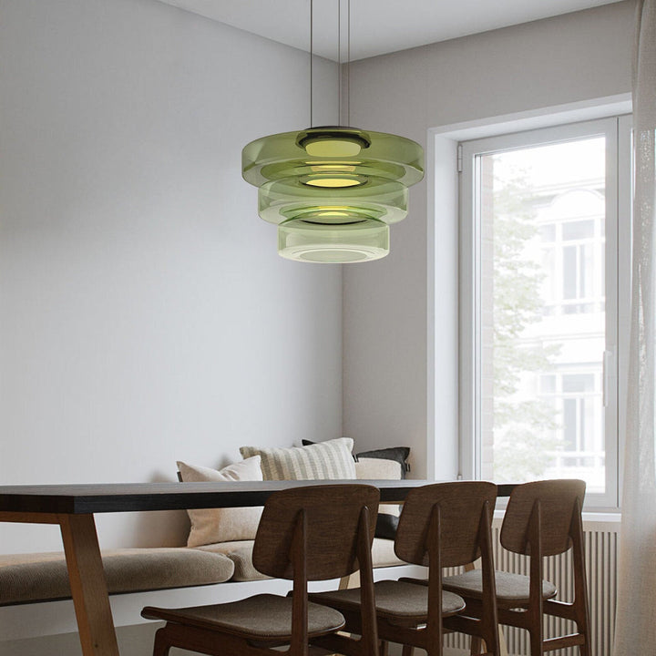 Modern Glass Pendant Light in Bauhaus Style - AuroraSphere-Amber-1 Level-D 9.84 x H 4.33 inches-The Livary