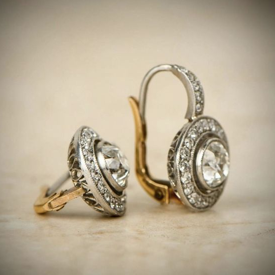Vintage Silver Earrings with Zirconia - Elara-The Livary
