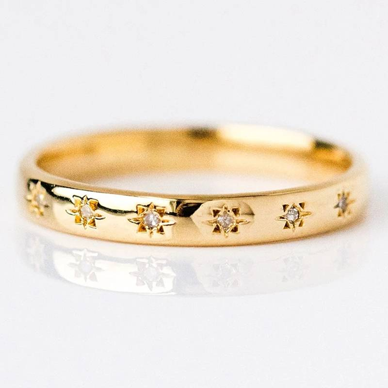 Classic Gold & Zirconia Ring - Amalfi-6-The Livary