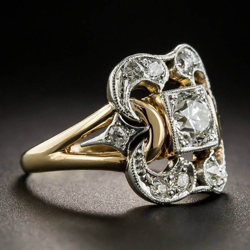 Vintage Gold Cubic Zirconia Ring - Celestine-6-The Livary