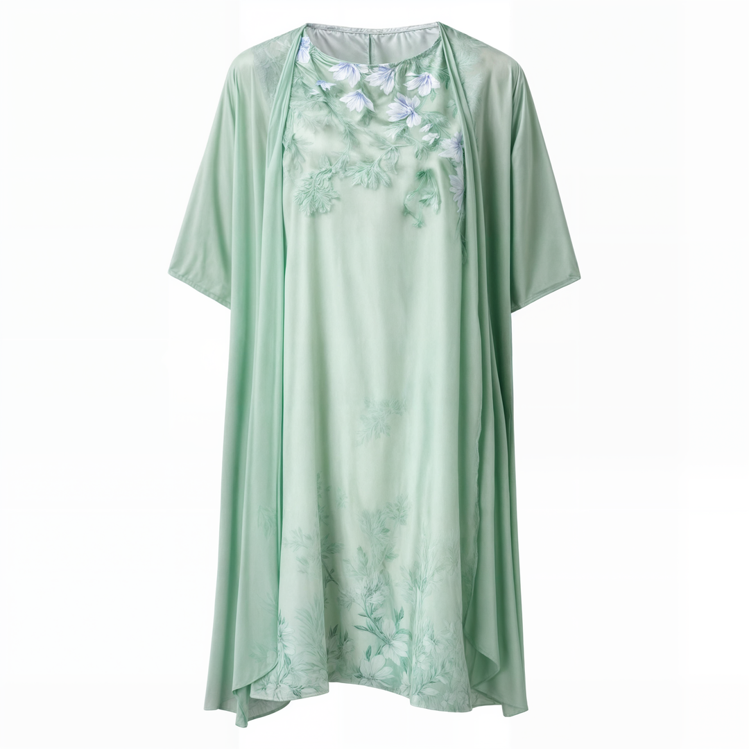 Stylish Floral A-Line Dress with Waistcoat for Women – Miray-Blue Star-M-The Livary