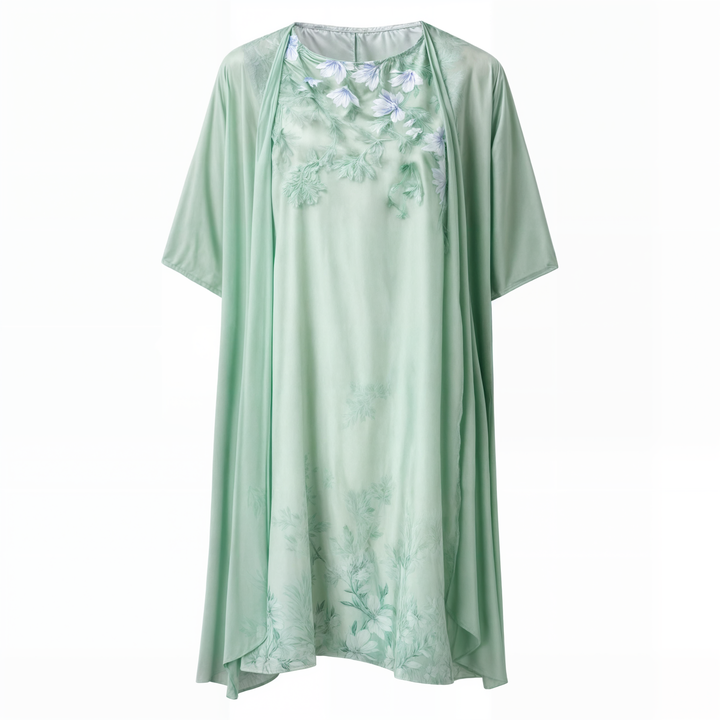 Stylish Floral A-Line Dress with Waistcoat for Women – Miray-Blue Star-M-The Livary