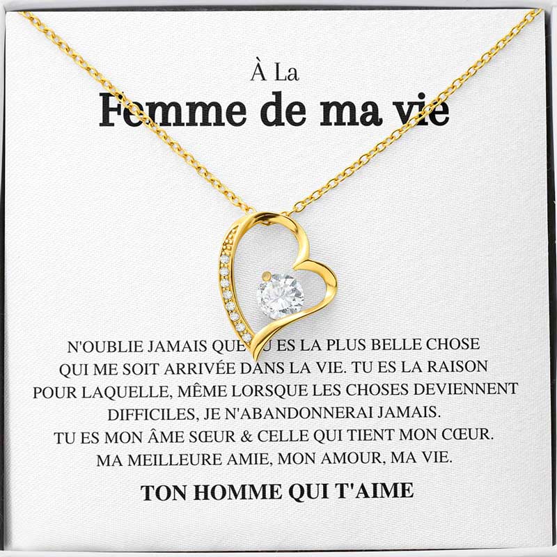 Eternal Rose Box & its Love Necklace - To the woman of my life - Never forget...-14K White Gold Finish-The Livary