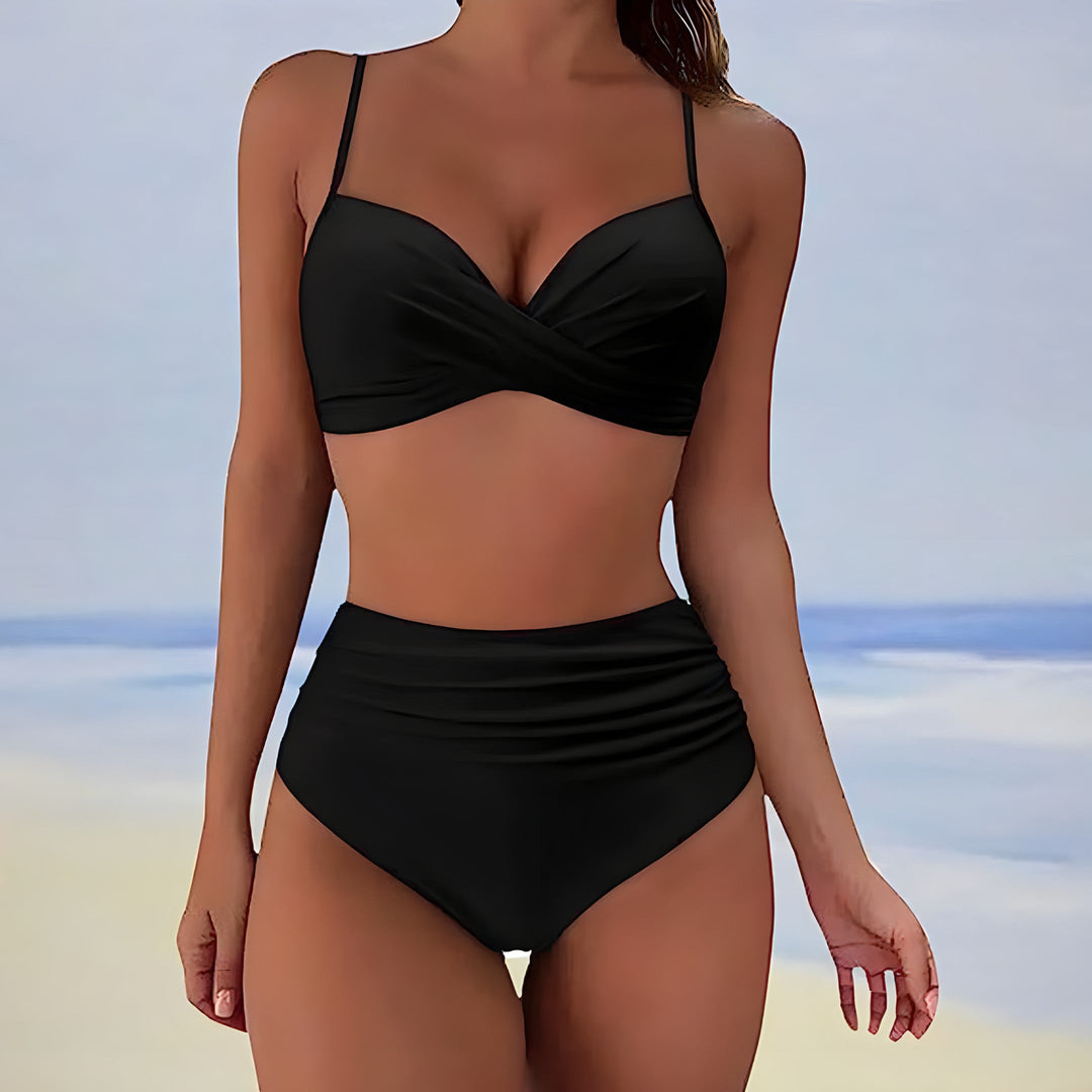Trendy high-waist bikini with a comfortable fit – Eula-Green-S-The Livary