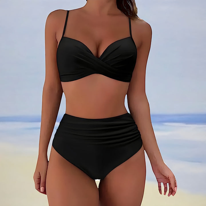 Trendy high-waist bikini with a comfortable fit – Eula-Green-S-The Livary