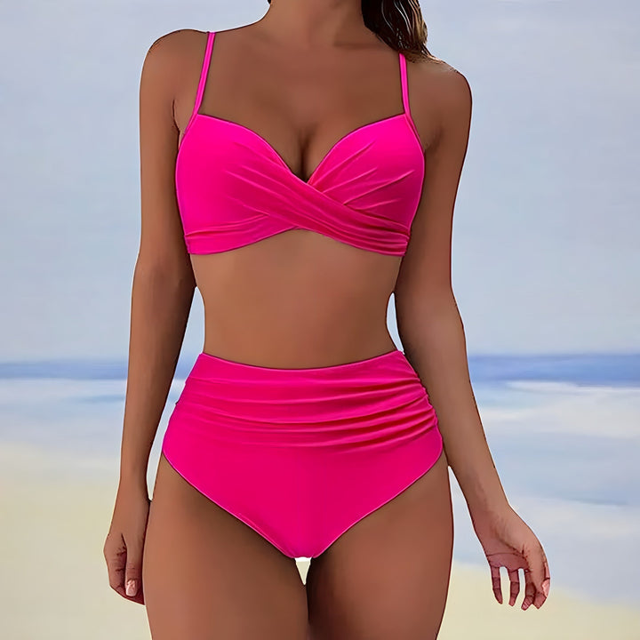 Trendy high-waist bikini with a comfortable fit – Eula-Green-S-The Livary