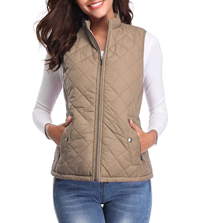 Lightly Padded Stylish Women's Bodywarmer - Lara-Light coffee-S-The Livary
