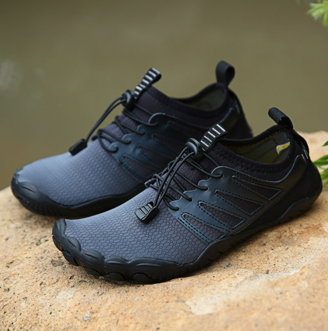 Comfortable Barefoot Sneakers for Men and Women - RiverWalk-Black-3.5-The Livary