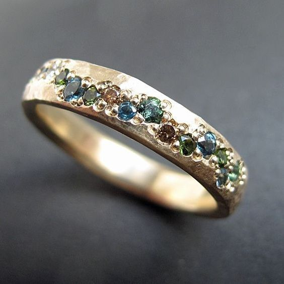 Vintage Golden Colourful Ring - Lysanne-6-The Livary