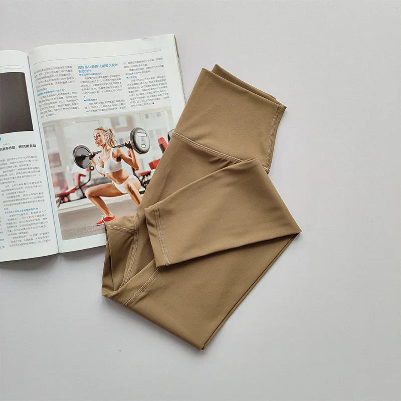 High Waist Hip Lift Yoga Legging - Aria-Light brown-S-The Livary
