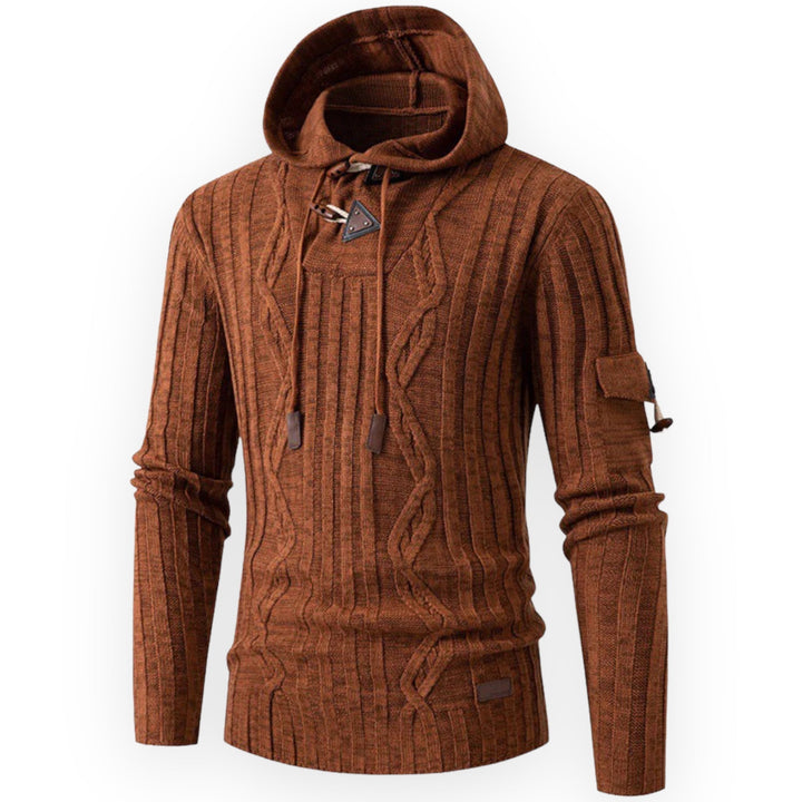 Stylish Warm Fleece Hoodie for Men - AlpineTrail-Brown-S-The Livary