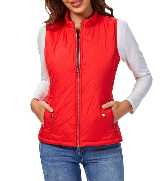 Lightly Padded Stylish Women's Bodywarmer - Lara-Red-S-The Livary