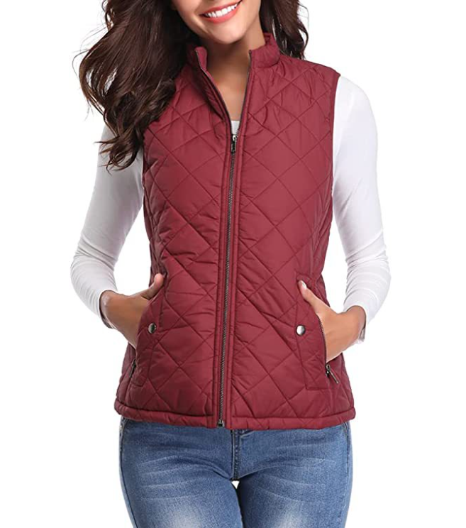 Lightly Padded Stylish Women's Bodywarmer - Lara-Bordeaux red-S-The Livary
