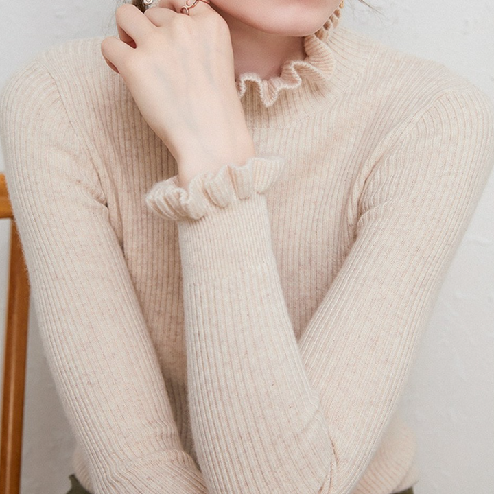 Comfortable Cashmere Women's Turtleneck - Aurélie-Beige-S-The Livary
