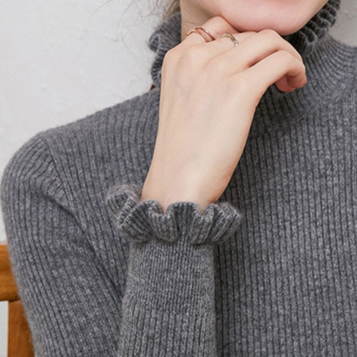 Comfortable Cashmere Women's Turtleneck - Aurélie-Grey-S-The Livary