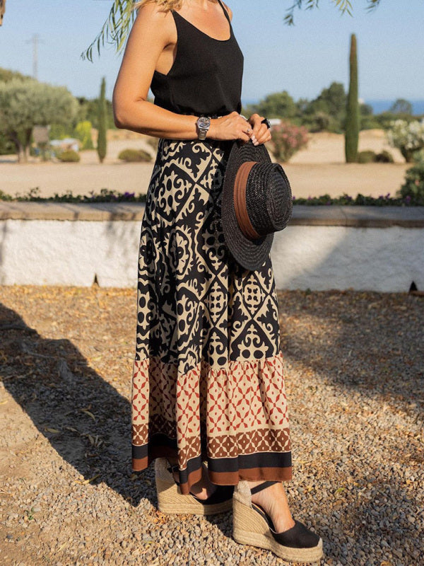 Trendy Long Skirt with Ruffles - Amara-Black-S-The Livary
