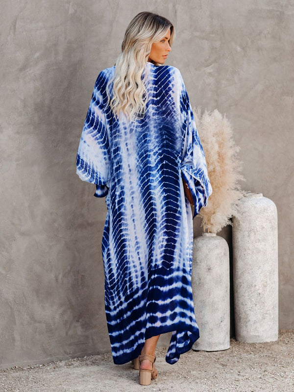 Woven kimono with tie belt – Leona-Pink-One size fits all-The Livary
