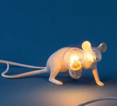 Original Mouse Lamp - SqueakLight-Crawling mouse / White-The Livary