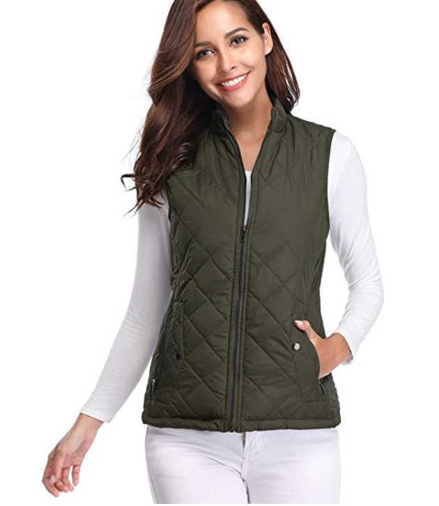 Lightly Padded Stylish Women's Bodywarmer - Lara-Olive green-S-The Livary